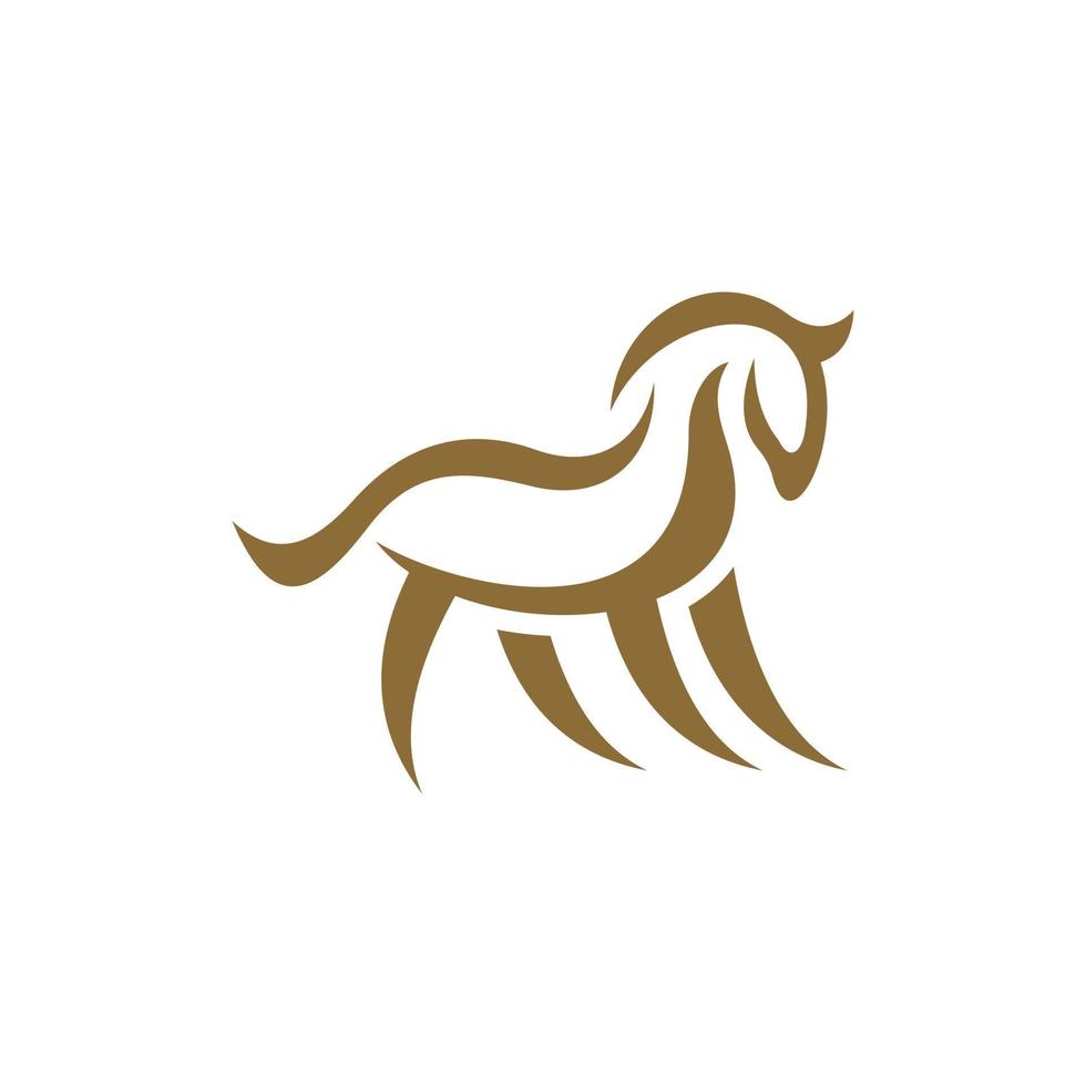 caballo en pie silueta moderno sencillo logo vector