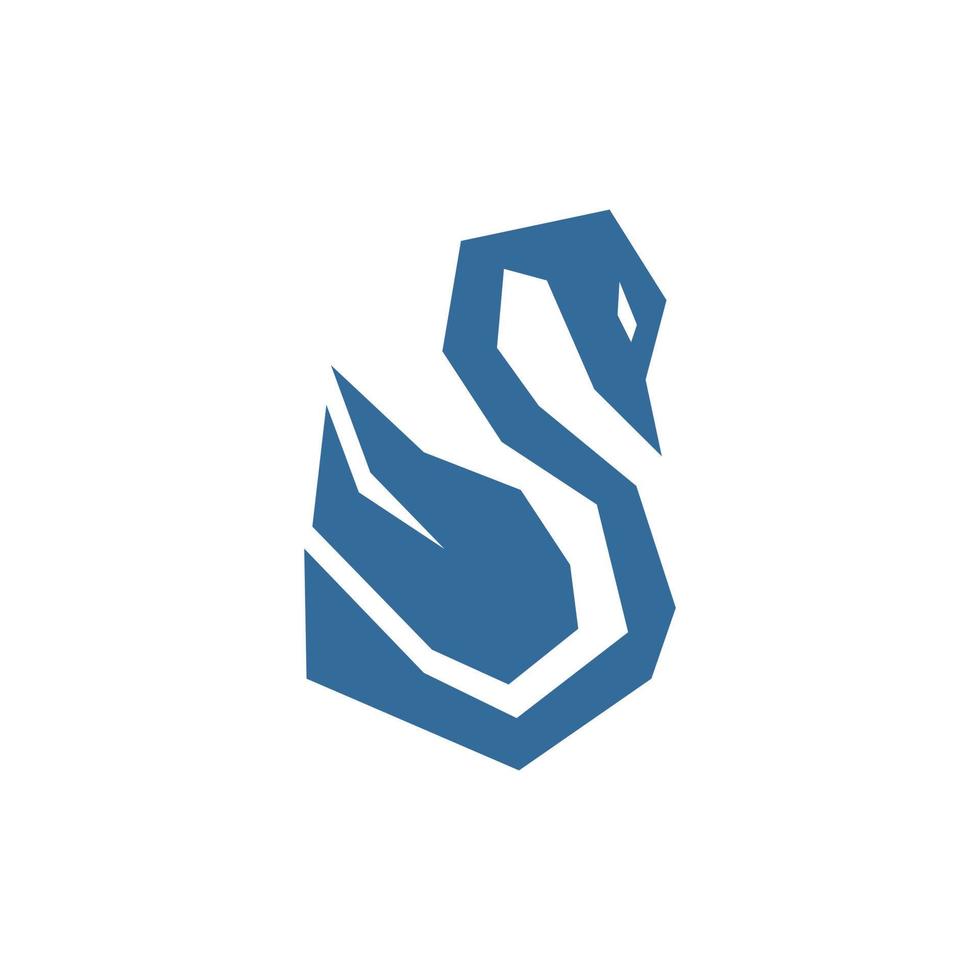 Swan geometric modern creative logo vector