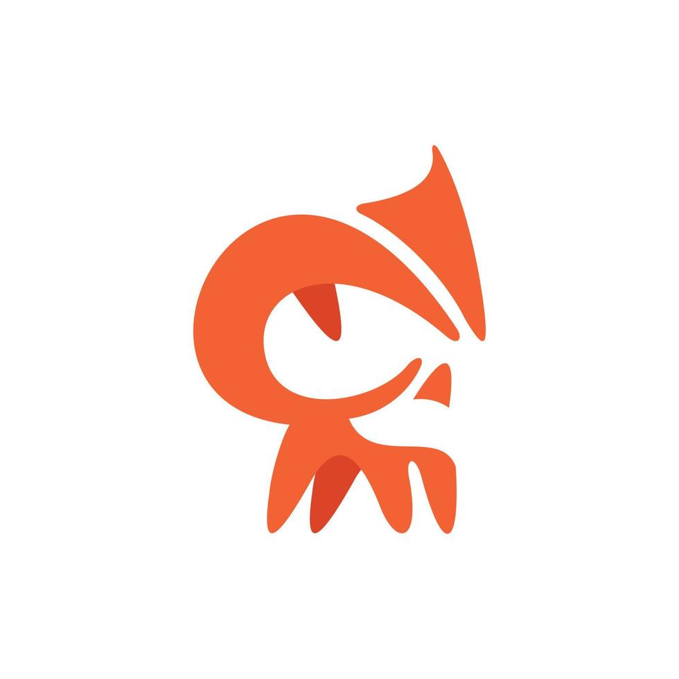 Animal two fox modern simple logo vector