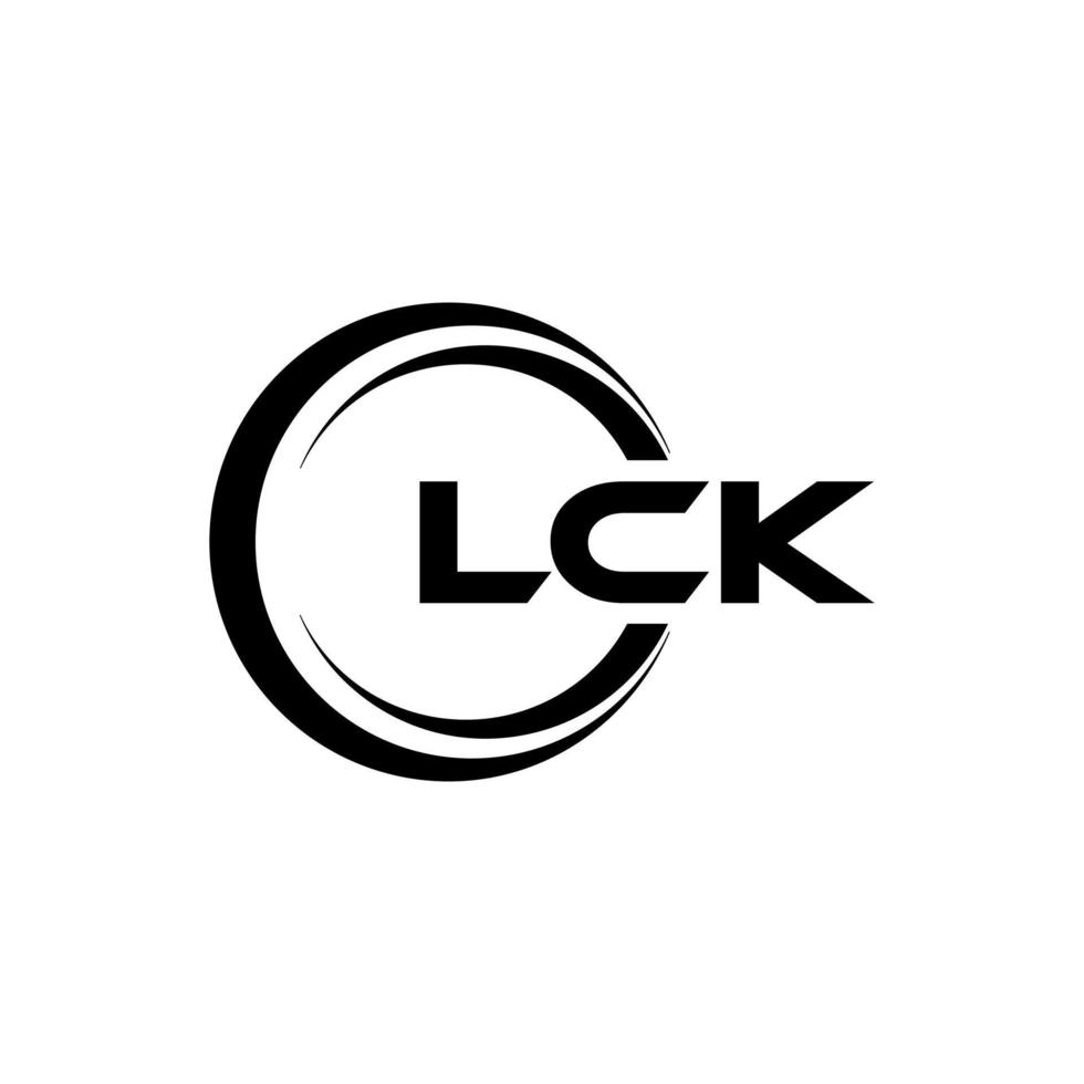 LCK letter logo design in illustration. Vector logo, calligraphy designs for logo, Poster, Invitation, etc.