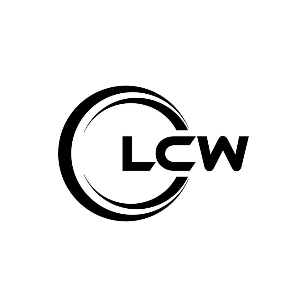 lcw letra logo diseño en ilustración. vector logo, caligrafía diseños para logo, póster, invitación, etc.