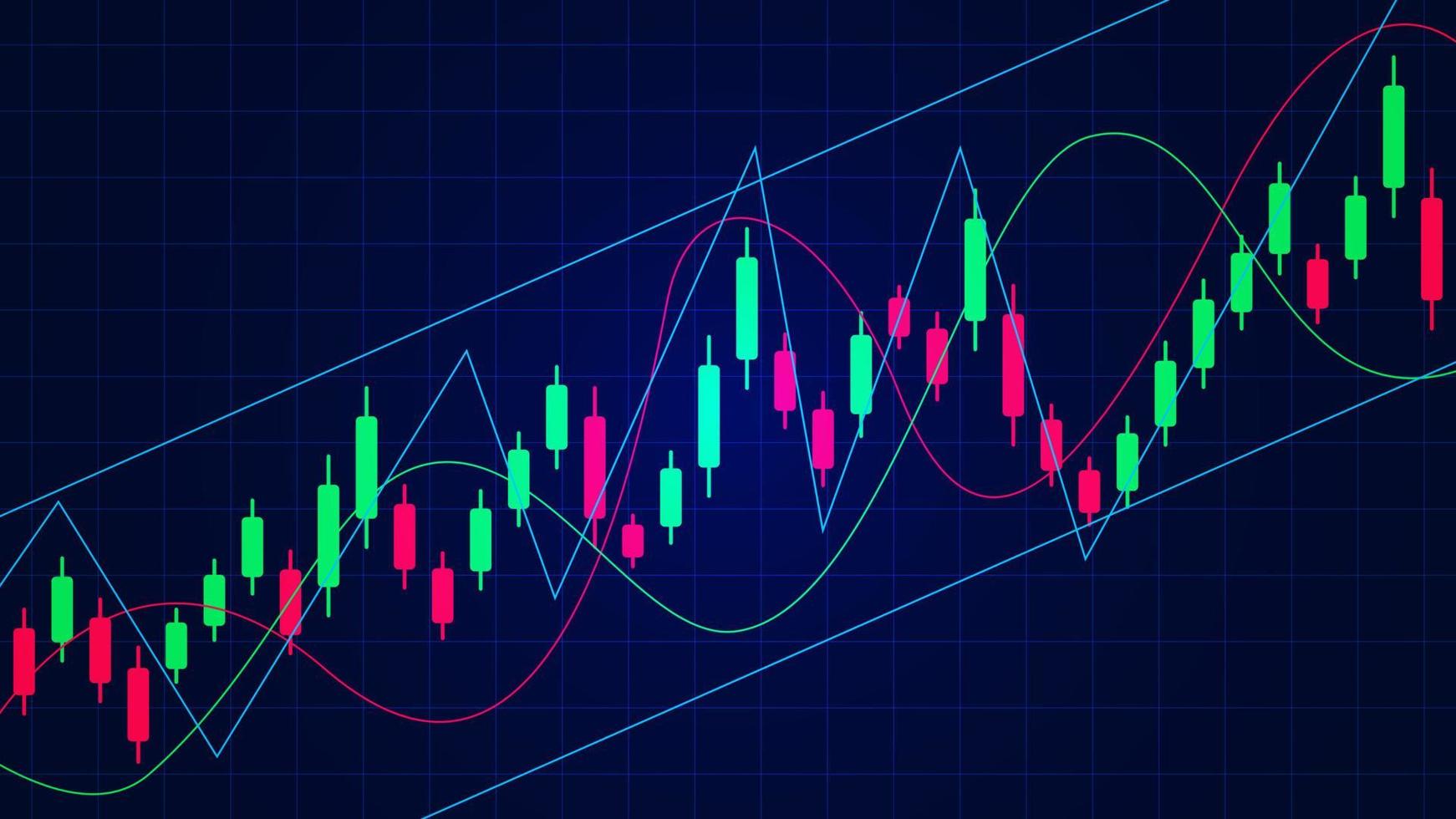 Business graph or stock market or forex trading concept. Financial reports and investment background. Vector illustration.