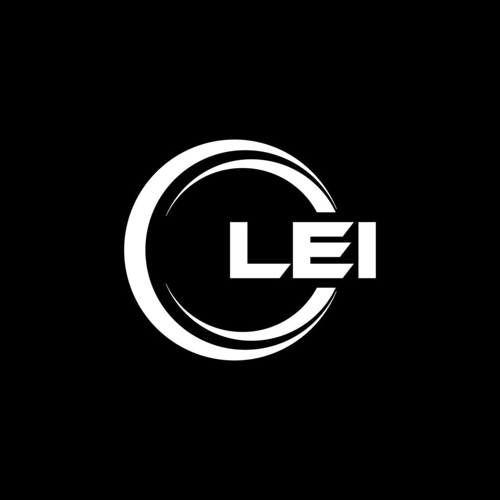 LEI letter logo design in illustration. Vector logo, calligraphy designs for logo, Poster, Invitation, etc.