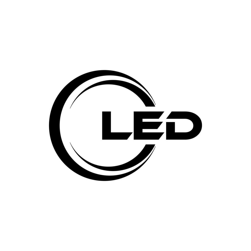 LED letter logo design in illustration. Vector logo, calligraphy designs for logo, Poster, Invitation, etc.