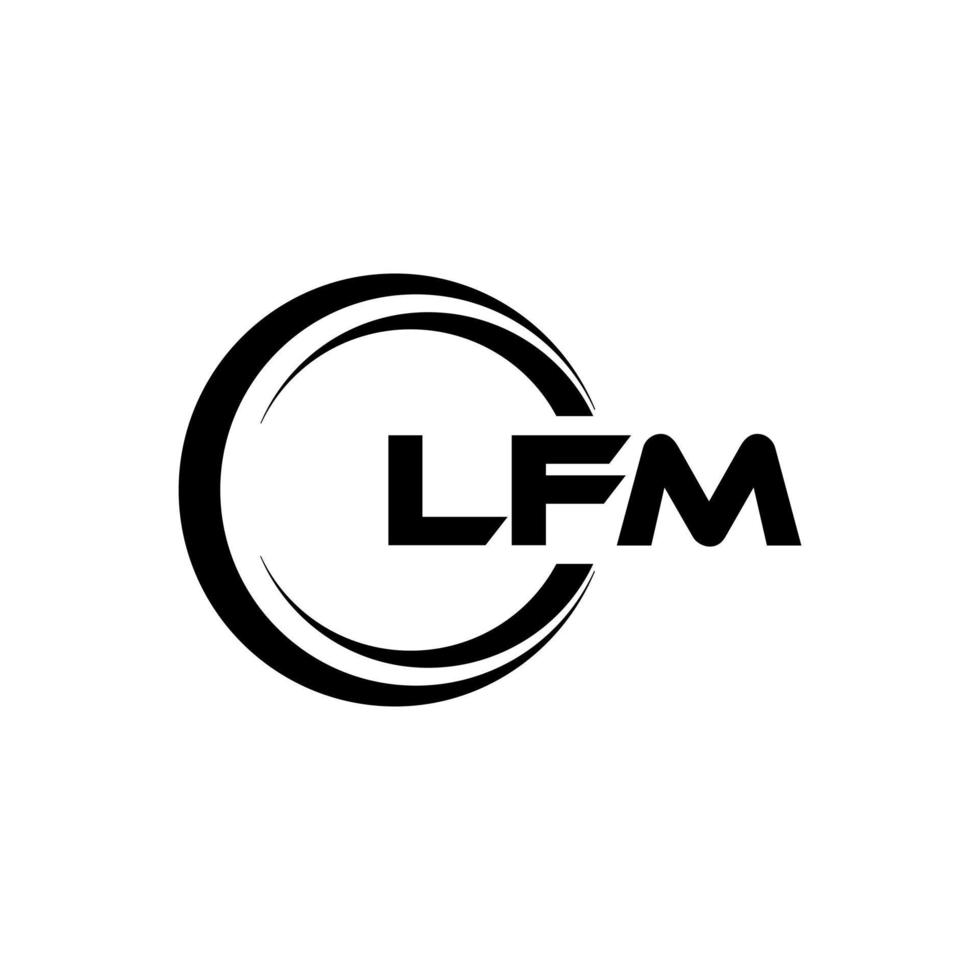 LFM letter logo design in illustration. Vector logo, calligraphy designs for logo, Poster, Invitation, etc.