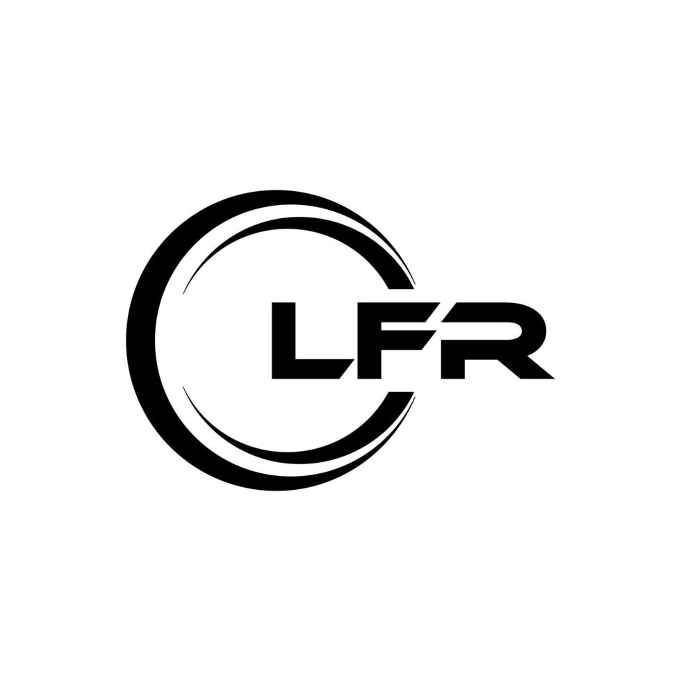 LFR letter logo design in illustration. Vector logo, calligraphy designs for logo, Poster, Invitation, etc.