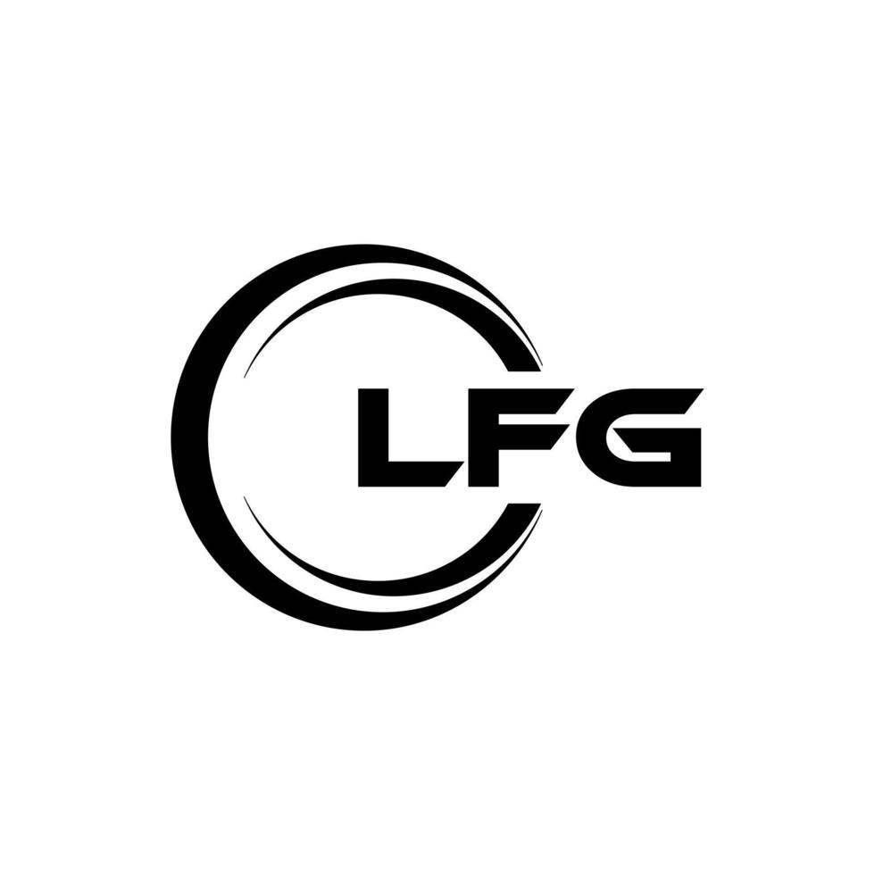 LFG letter logo design in illustration. Vector logo, calligraphy designs for logo, Poster, Invitation, etc.