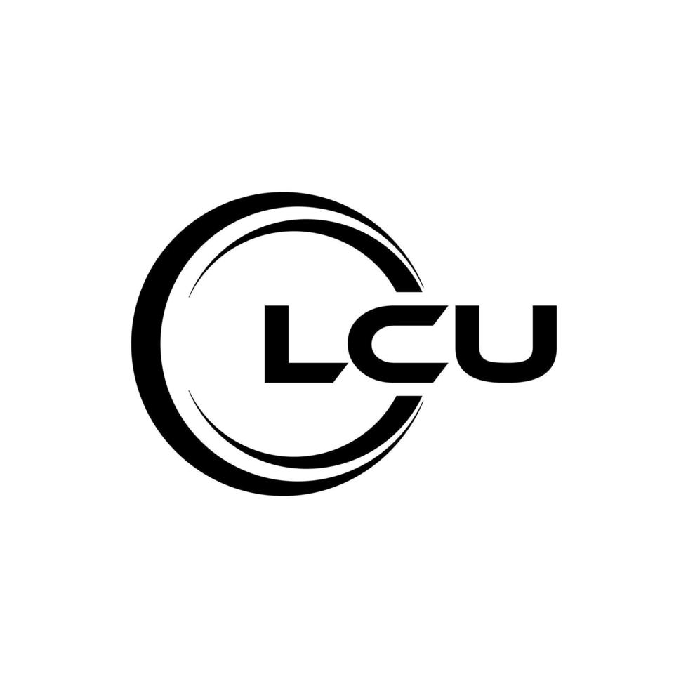 lcu letra logo diseño en ilustración. vector logo, caligrafía diseños para logo, póster, invitación, etc.