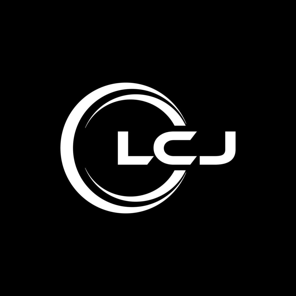 LCJ letter logo design in illustration. Vector logo, calligraphy designs for logo, Poster, Invitation, etc.