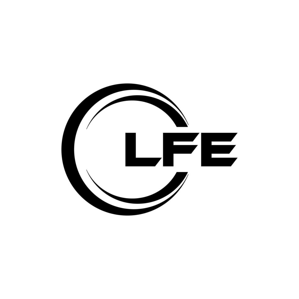LFE letter logo design in illustration. Vector logo, calligraphy designs for logo, Poster, Invitation, etc.