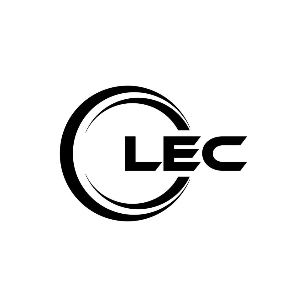 LEC letter logo design in illustration. Vector logo, calligraphy designs for logo, Poster, Invitation, etc.
