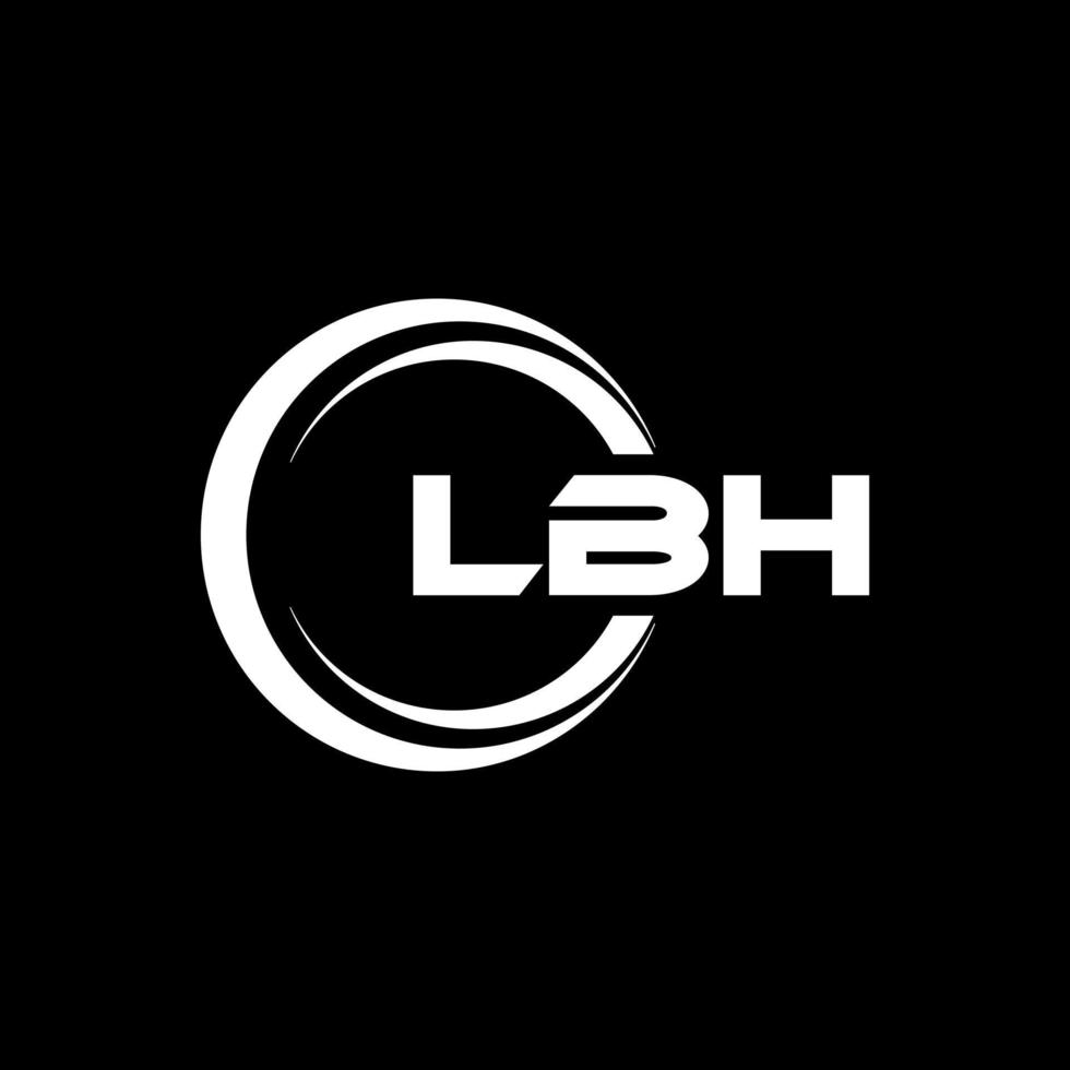 LBH letter logo design in illustration. Vector logo, calligraphy designs for logo, Poster, Invitation, etc.