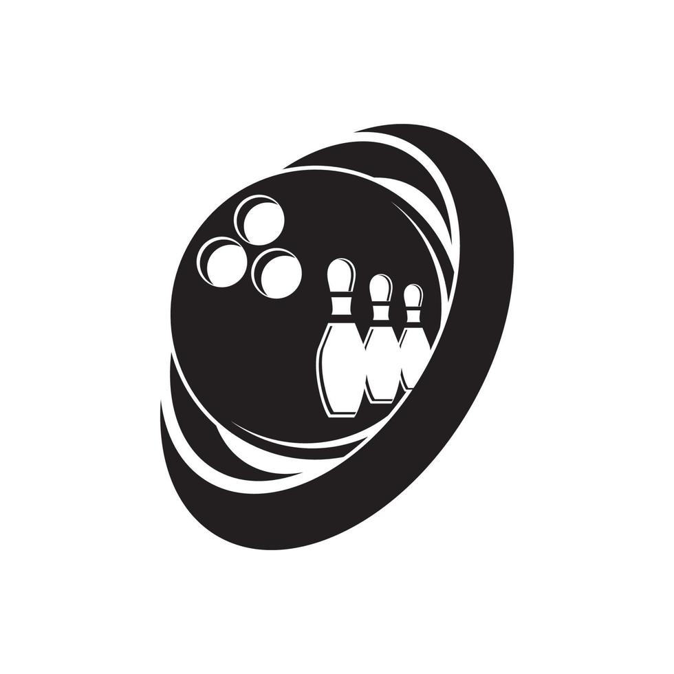 Bowling icon logo,illustration template design vector