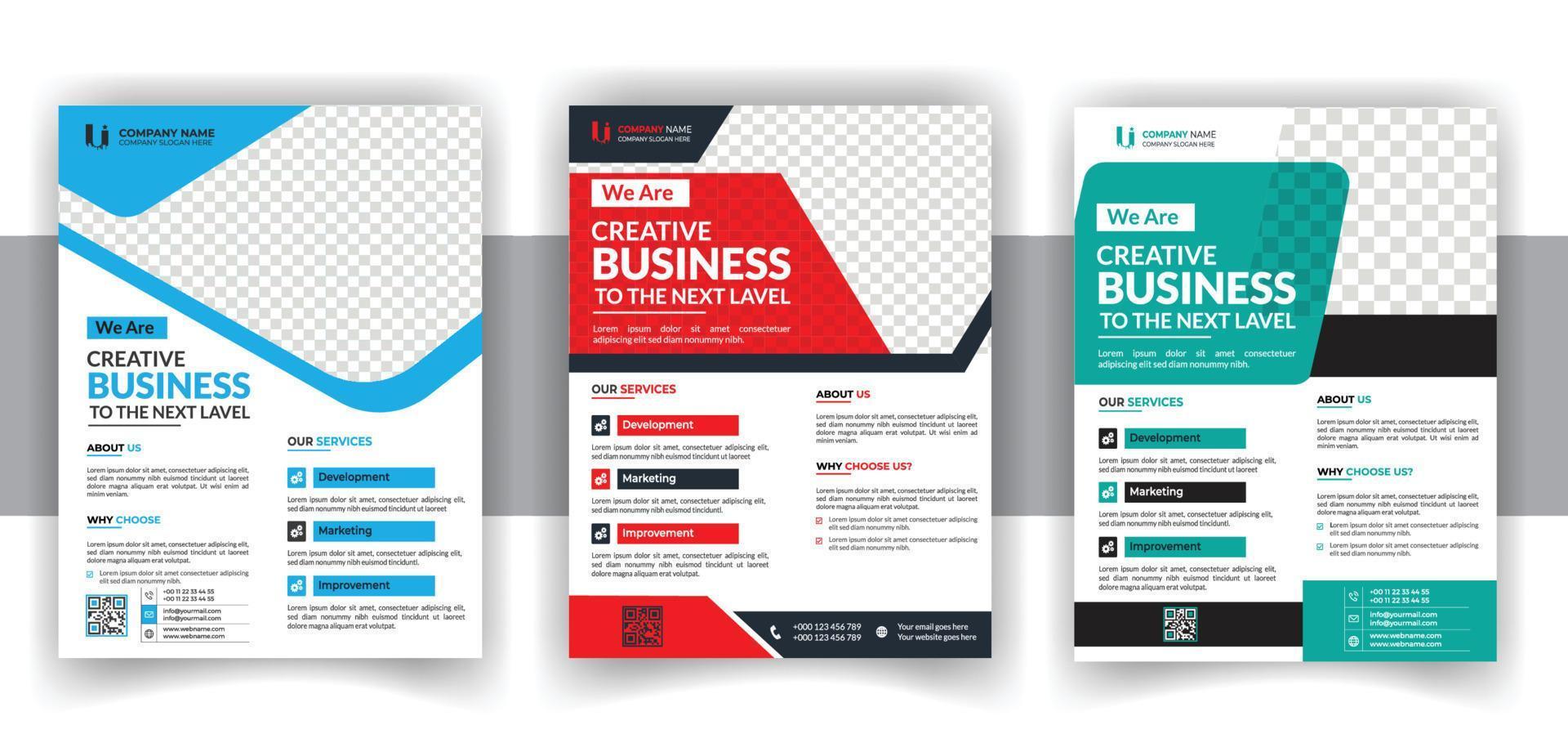Modern Creative business flyer Bundle design template vector