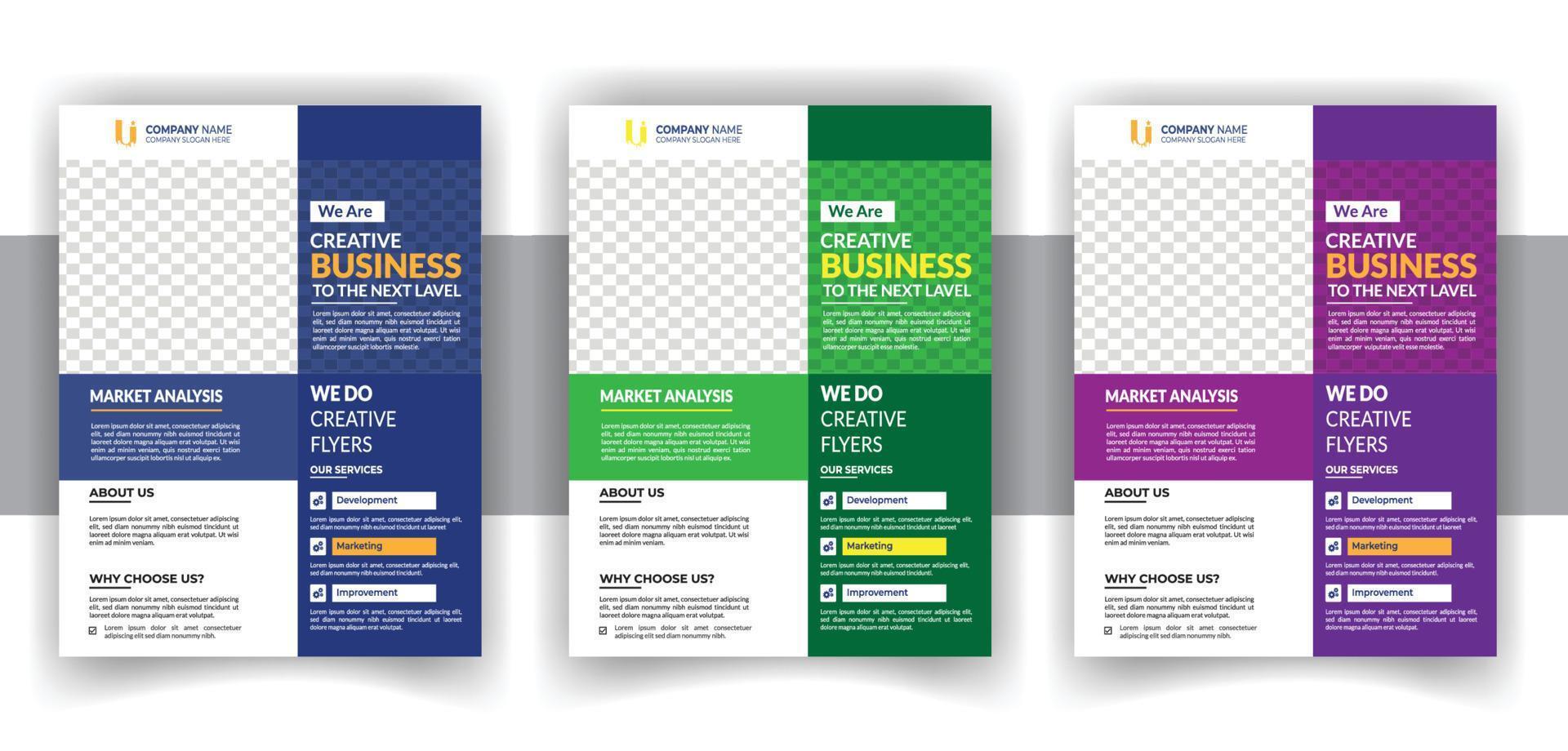 Modern Unique Business Flyer Bundle Design Template vector