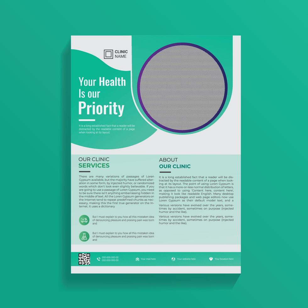 Medical Service Promotional flyer Design Template vector