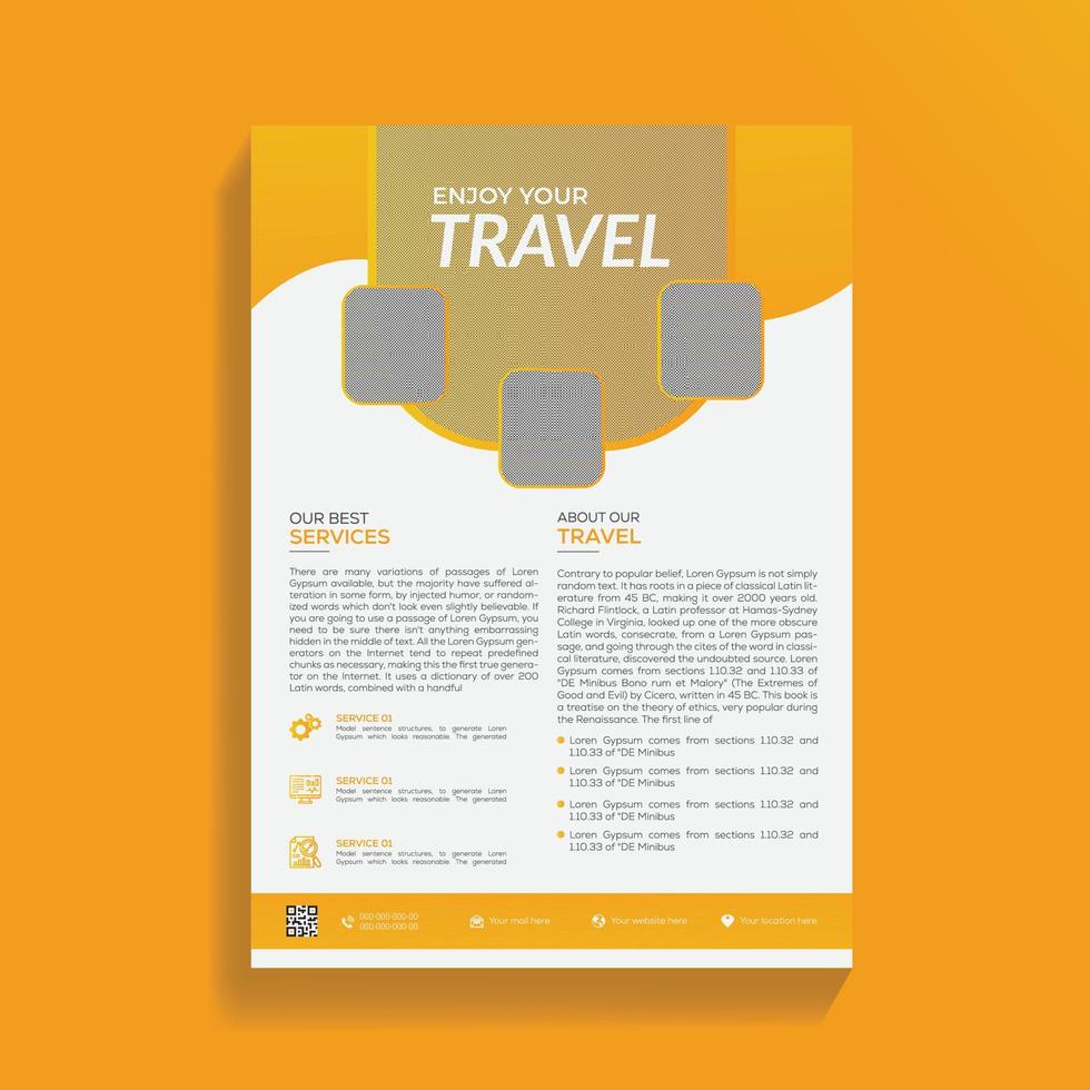 Creative and Modern Travel Service  Promotional Flyer Design Template vector