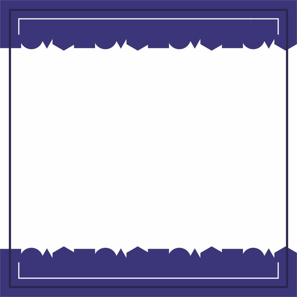 Frame or border. Blue and white background color with stripe line and circles, triangles and squares shapes. vector