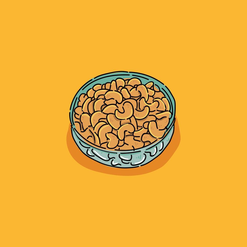 fried mete peanut or fried mede peanut is a snack ramadan and eid fitr food illustration vector design