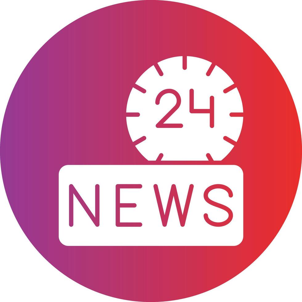 Vector Design 24 Hours News Icon Style