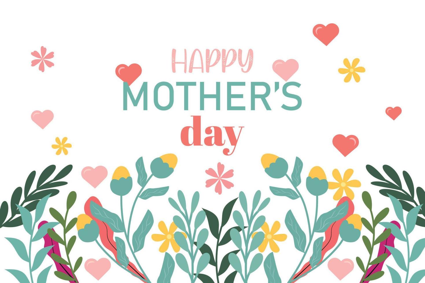 Happy mothers day celebration greeting card background vector