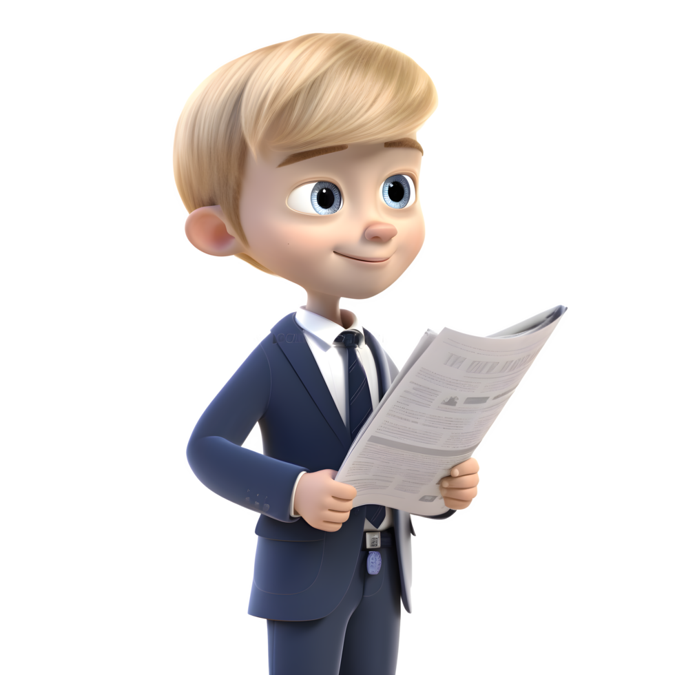 Friendly 3D Businessman with a Smile Ideal for Positive and Happy Themes PNG Transparent Background