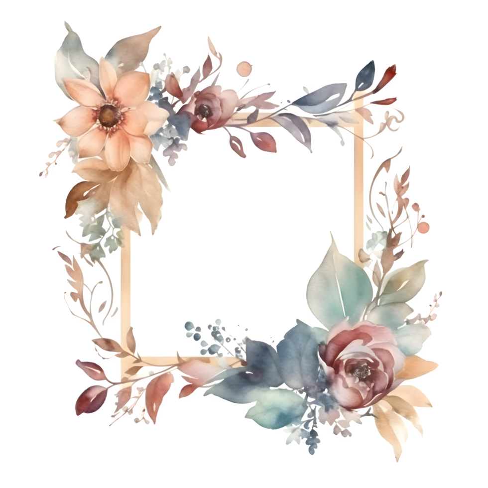 Modern watercolor floral design with bold typography PNG Transparent Background