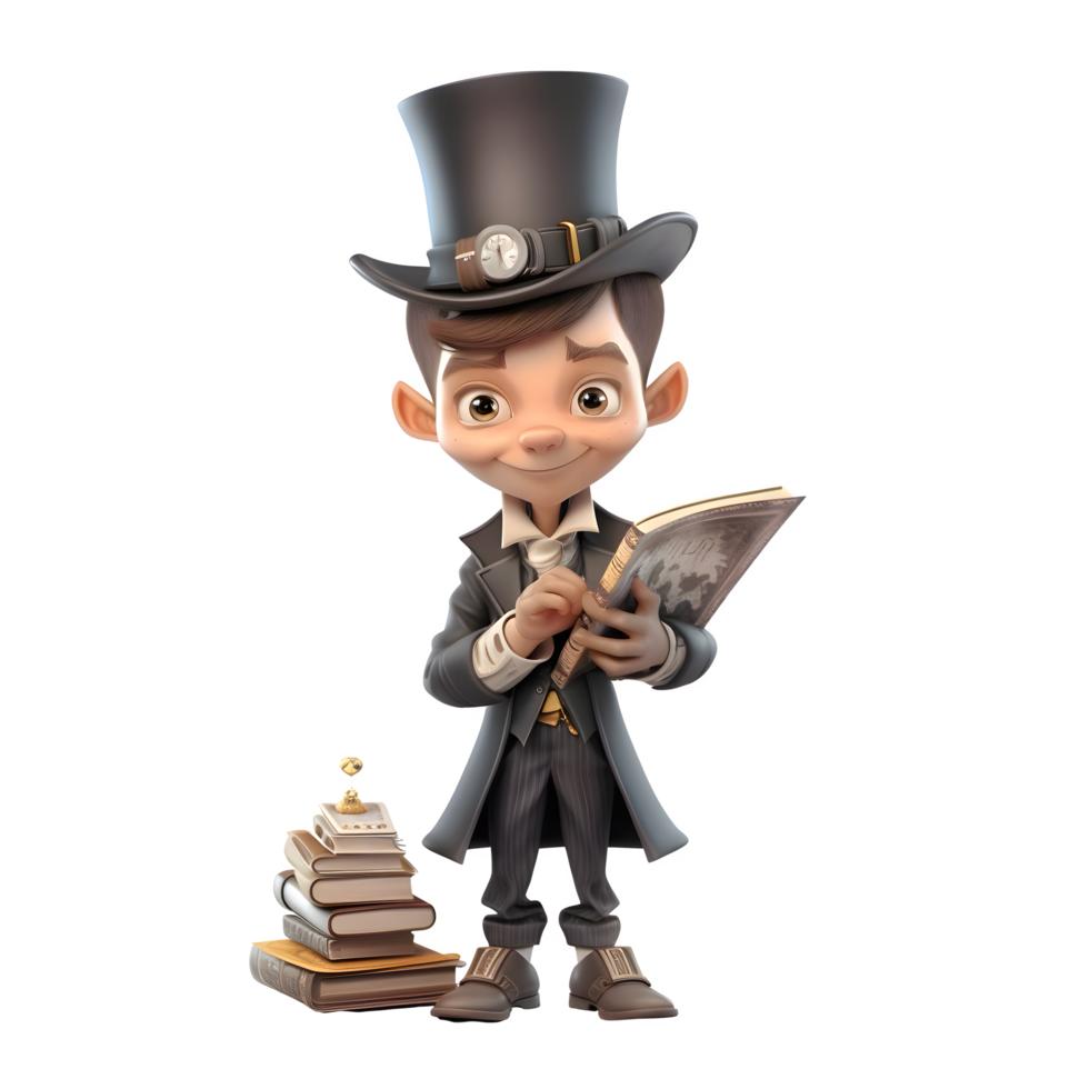 Fantastic 3D Boy Magician with Elemental Magic Great for Elemental or Nature Themed Art PNG Transparent Background