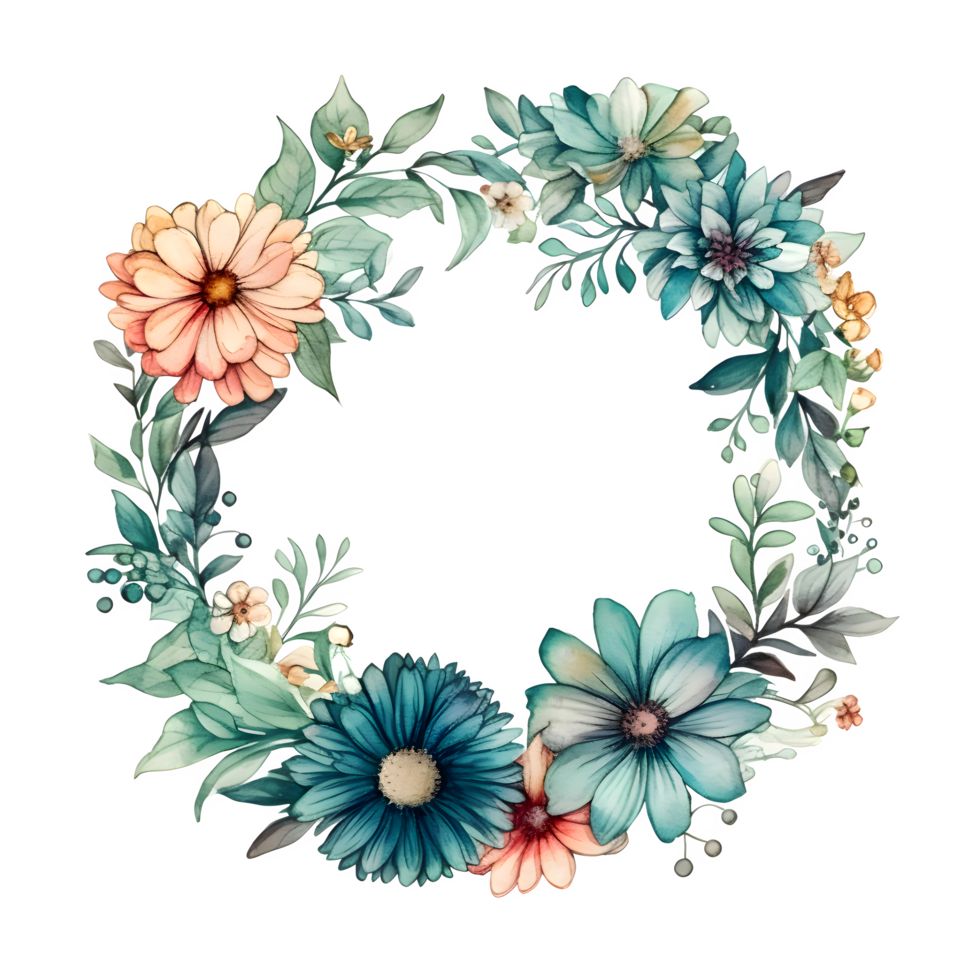 rustiek waterverf bloemen ontwerp met natuurlijk texturen en aards tonen PNG transparant achtergrond