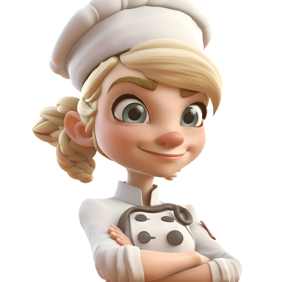 Energetic and Adorable Chef Women Active and Fun Characters for Cooking Videos and Shows PNG Transparent Background