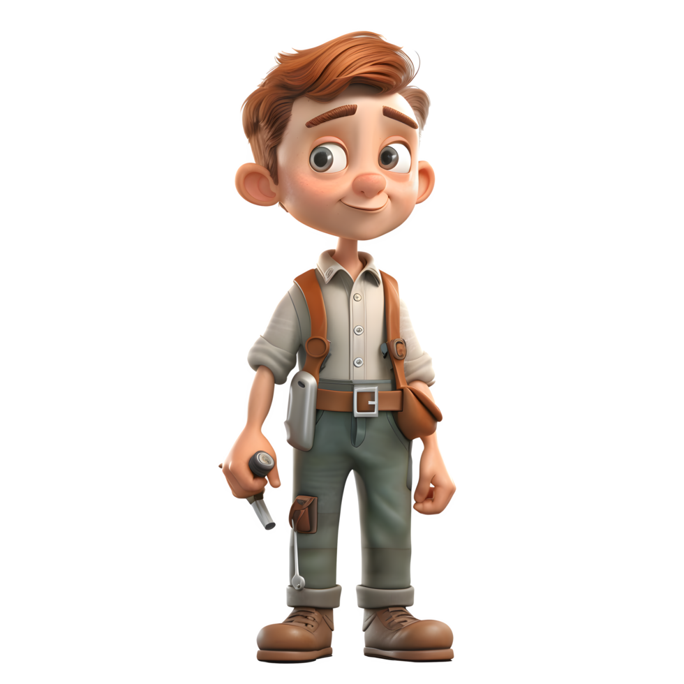 Resourceful 3D Engineer with Materials Perfect for Construction or Materials Science Concepts PNG Transparent Background