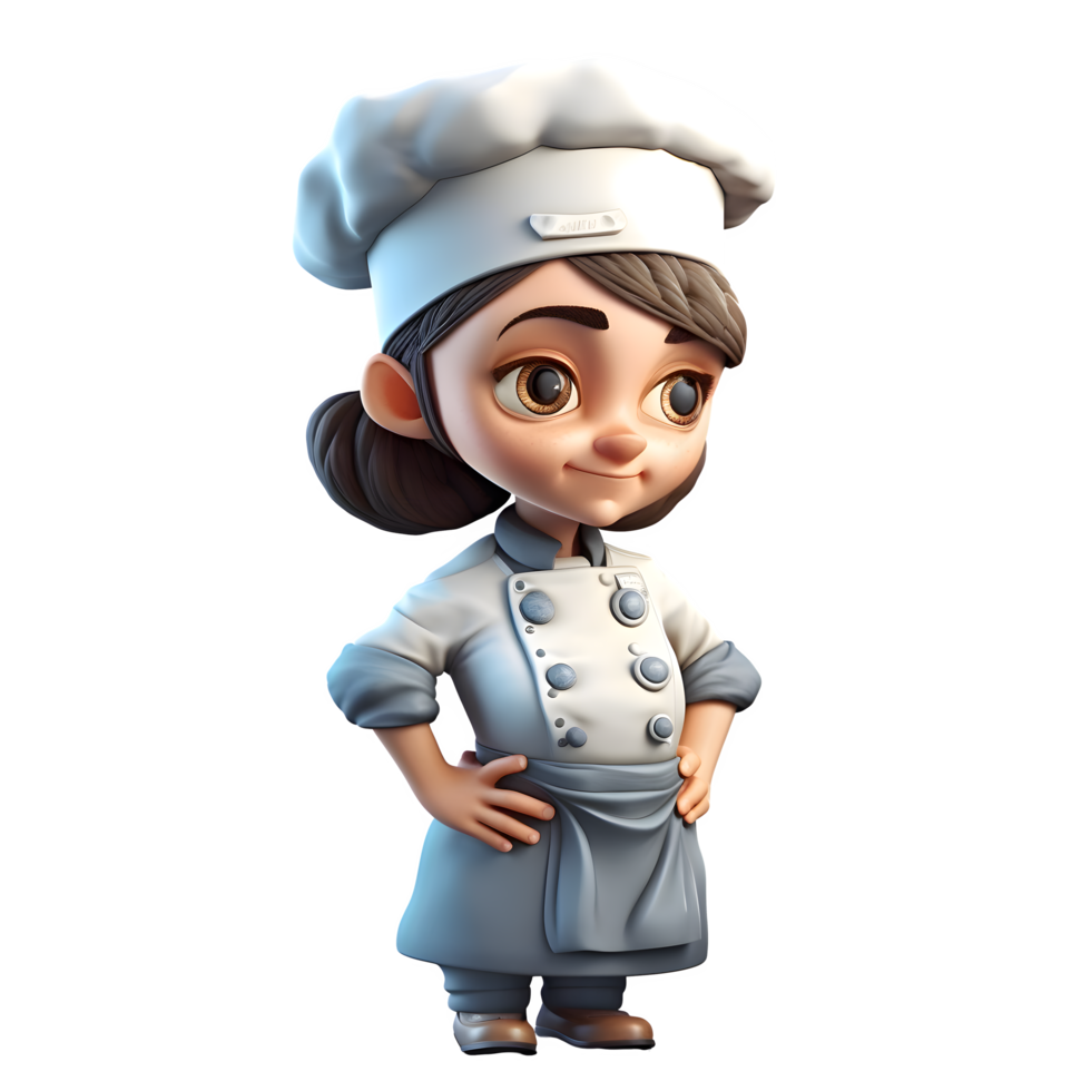 Cute Chef Women with Charm Engaging and Approachable Characters for Culinary Industry Promotions PNG Transparent Background