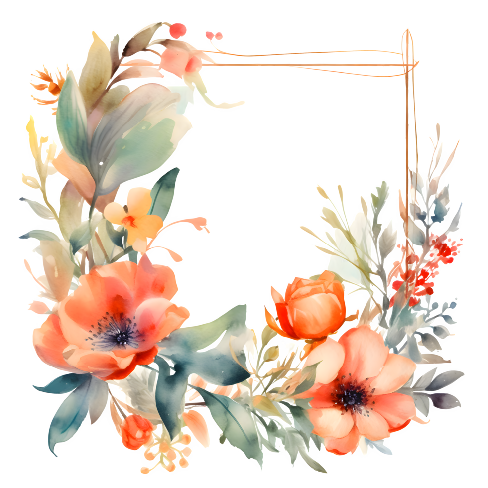 handgemalt Blumen- Kranz mit wunderlich Kalligraphie Text png transparent Hintergrund