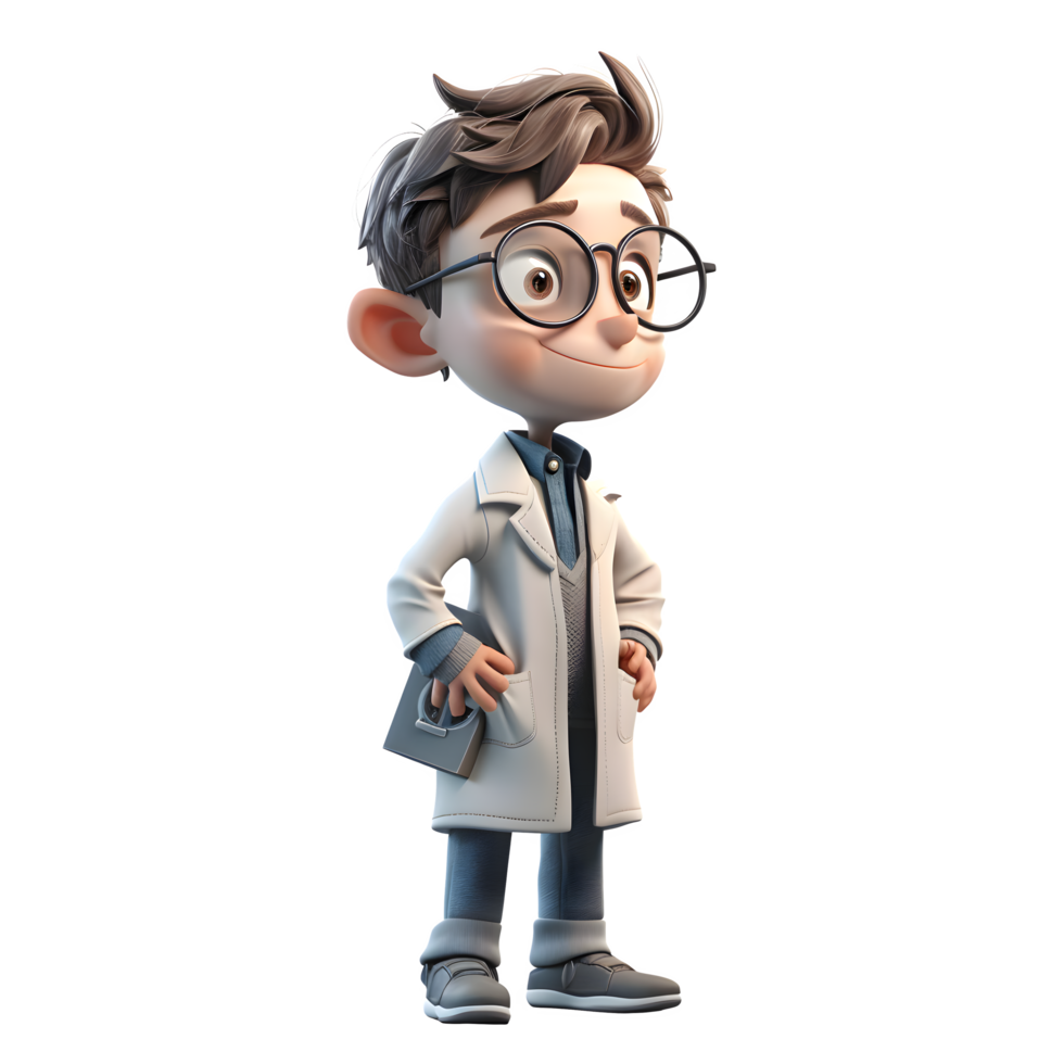 Serious 3D Doctor with Scalpel Ideal for Surgical Procedure or Operation Related Designs PNG Transparent Background