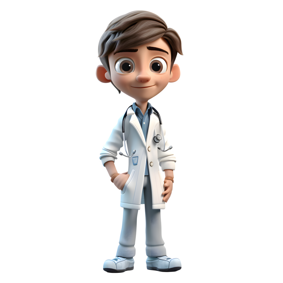 Elegant 3D Doctor with Medical Bag Perfect for Emergency Medical Services EMS or Ambulance Advertising PNG Transparent Background