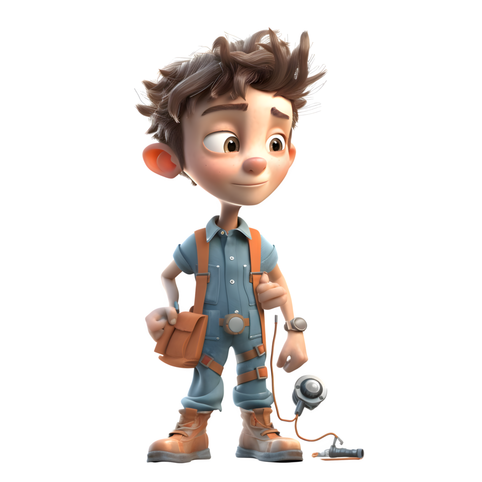 Trustworthy 3D Electrician with Electrical Safety Gear Suitable for Electrical or Hazardous Environment Related Designs PNG Transparent Background