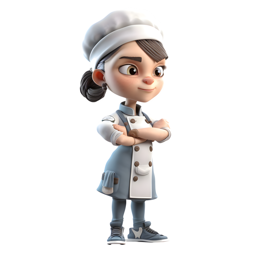 Cute Chef Women with Attitude Confident and Expressive Characters for Culinary Industry Projects PNG Transparent Background