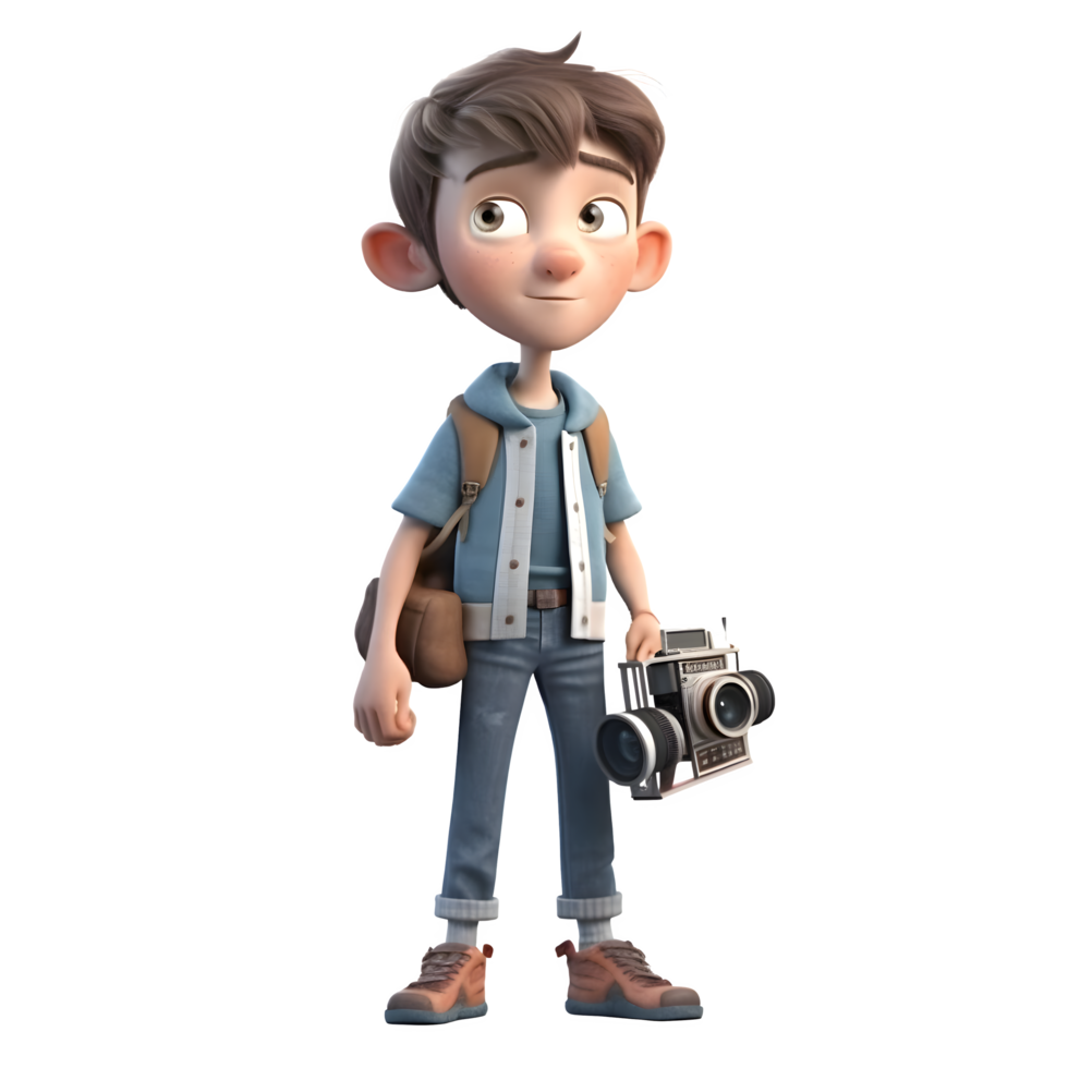 Youthful Shutterbugs with a Camera PNG Transparent Background