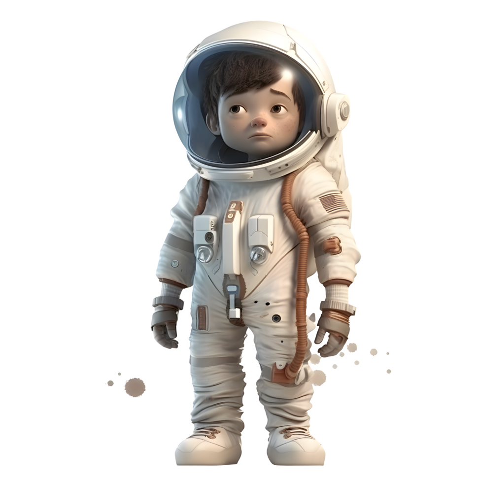 3d astronauta spazio completo da uomo in piedi su bianca sfondo png trasparente sfondo