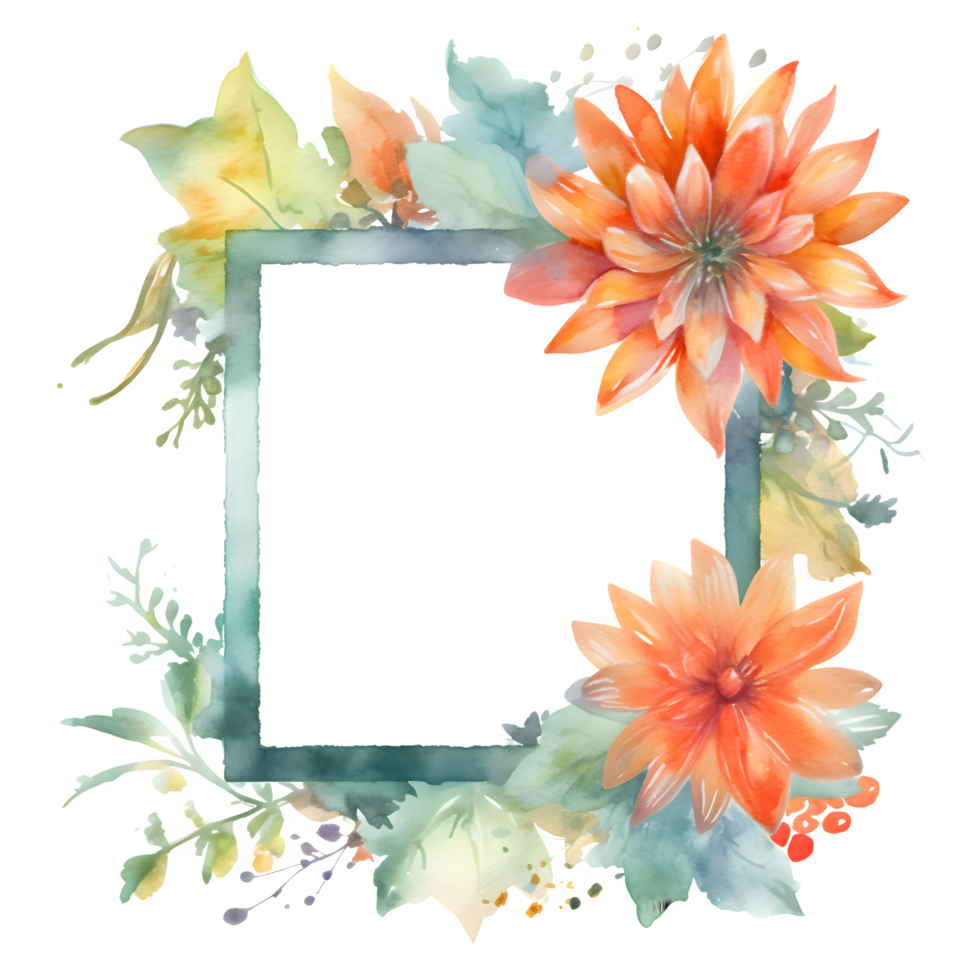 Vintage floral frame design with roses, peonies, and delicate leaves PNG Transparent Background