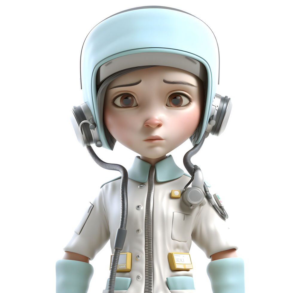 Adventure Awaits with our 3D Pilot Girl Character PNG Transparent Background