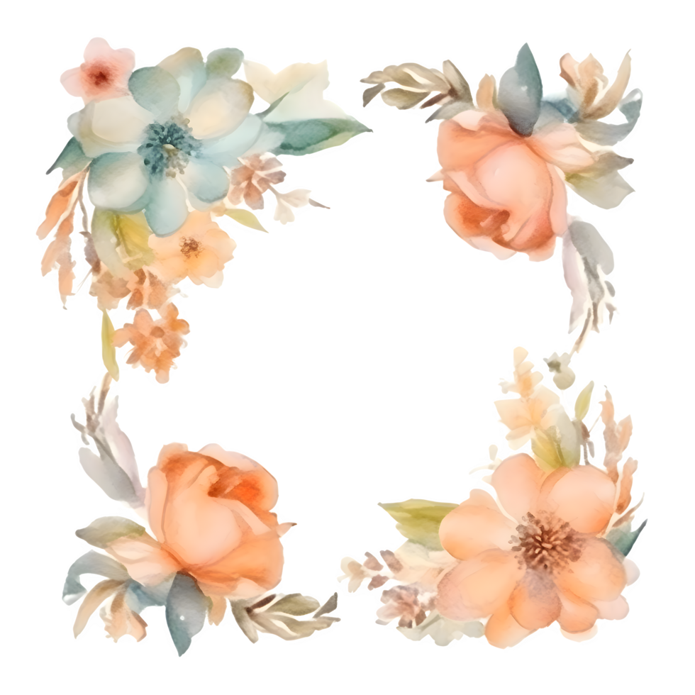 rustiek bloemen uitnodiging met aards tonen en natuurlijk texturen PNG transparant achtergrond
