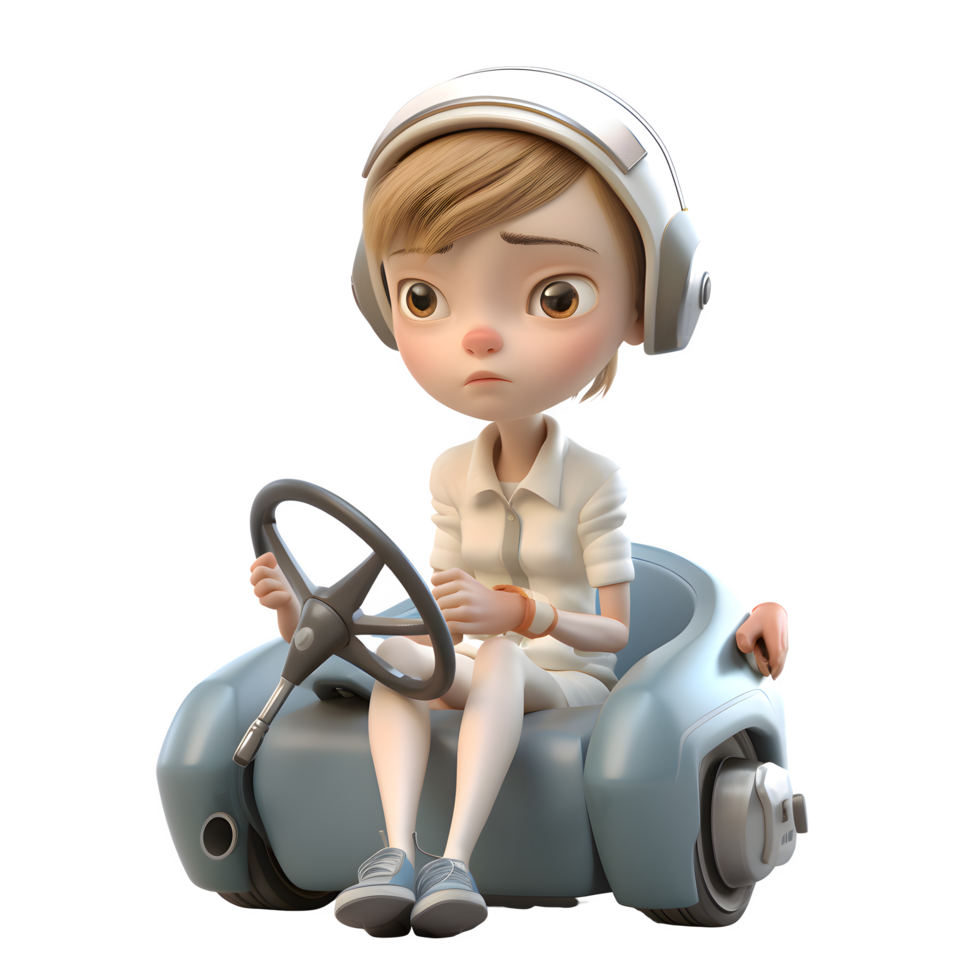 Cute 3D Driver Women with Charm Friendly and Approachable Characters for Ride Hailing Promotions PNG Transparent Background