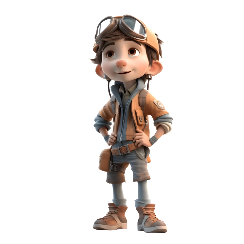Flight of Fancy Kids Acting as Pilots on a Blank White Background PNG Transparent Background