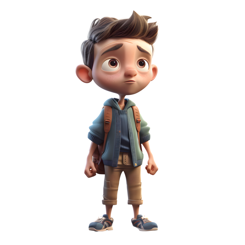 Creative 3D Student boy with paintbrush on white background PNG Transparent Background