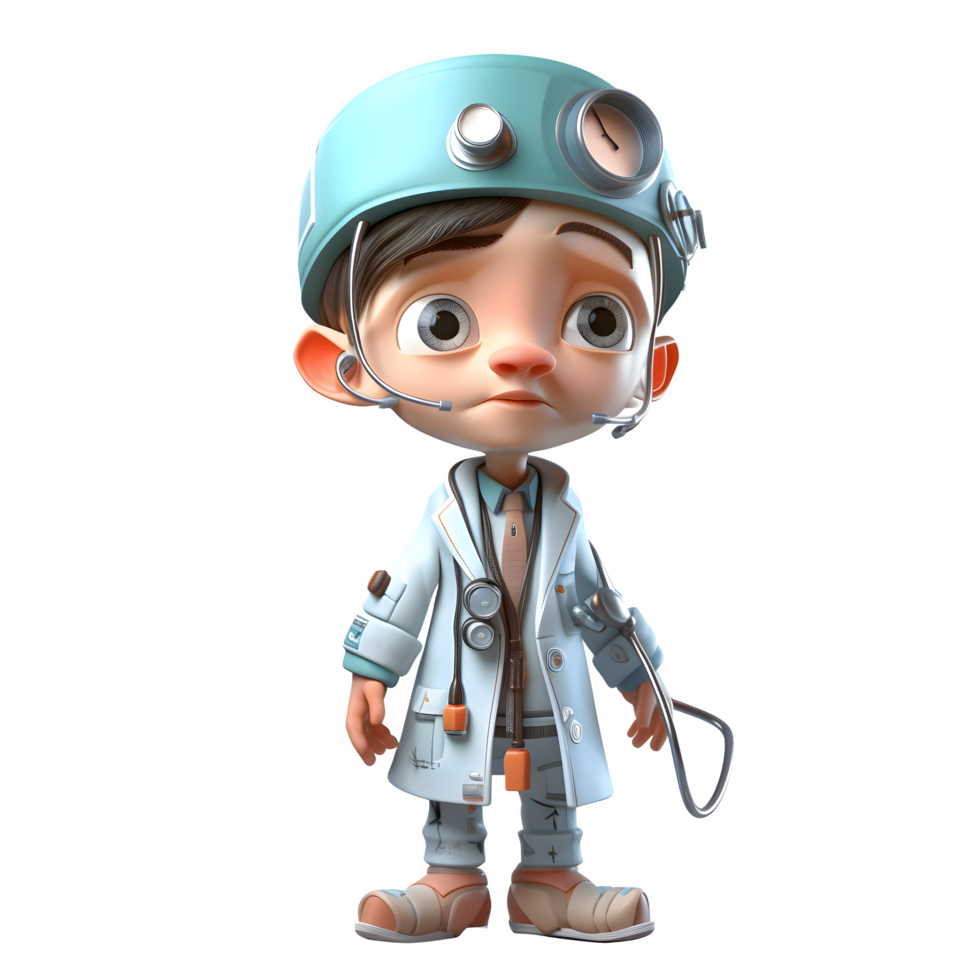 Professional 3D Doctor with Surgery Mask Suitable for Surgical or Operating Room Designs PNG Transparent Background