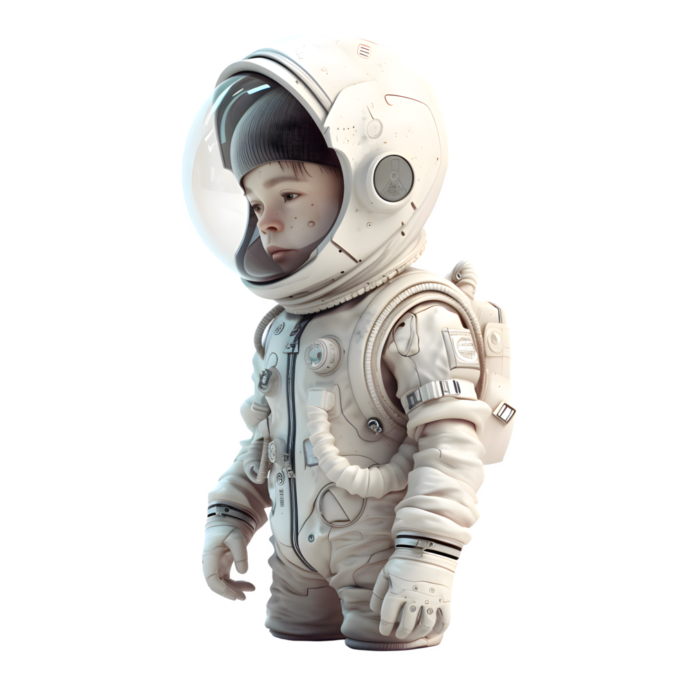 Fora do isto mundo 3d astronauta homem em branco fundo png transparente fundo