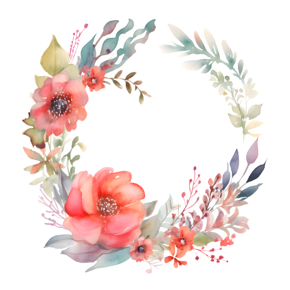 Pastel Floral Border with Roses, Peonies and Eucalyptus Leaves. Perfect for Baby Shower Invitations. PNG Transparent Background