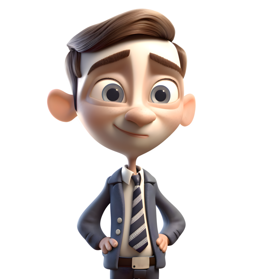 Serious 3D Businessman Holding a Document Perfect for Legal or Official Projects PNG Transparent Background