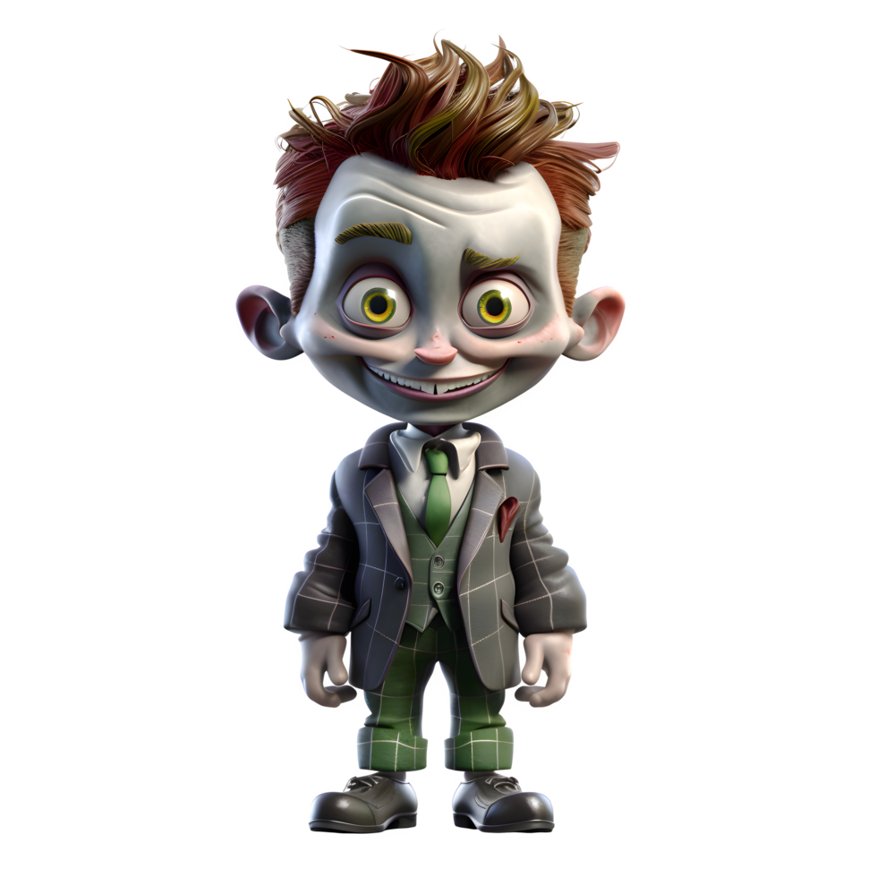 Charismatic 3D Joker Boy Great For Performance or Music Inspired Projects PNG Transparent Background